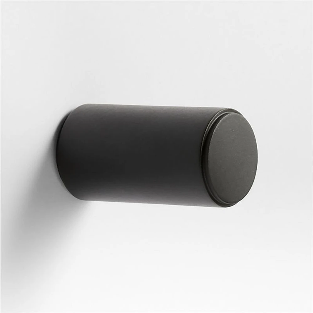 Modern Flat-End Cylinder Matte Black Cabinet Knob