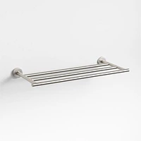 Modern Flat-End Brushed Nickel Wall-Mounted Bathroom Towel Rack