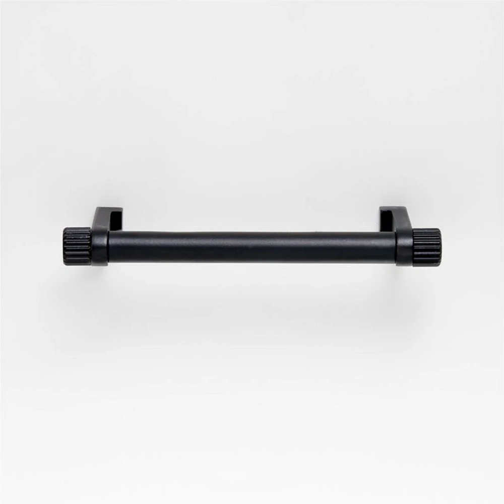 Modern 4" Fluted Matte Black Cabinet Drawer Bar Pull