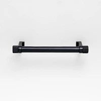 Modern 4" Fluted Matte Black Cabinet Drawer Bar Pull