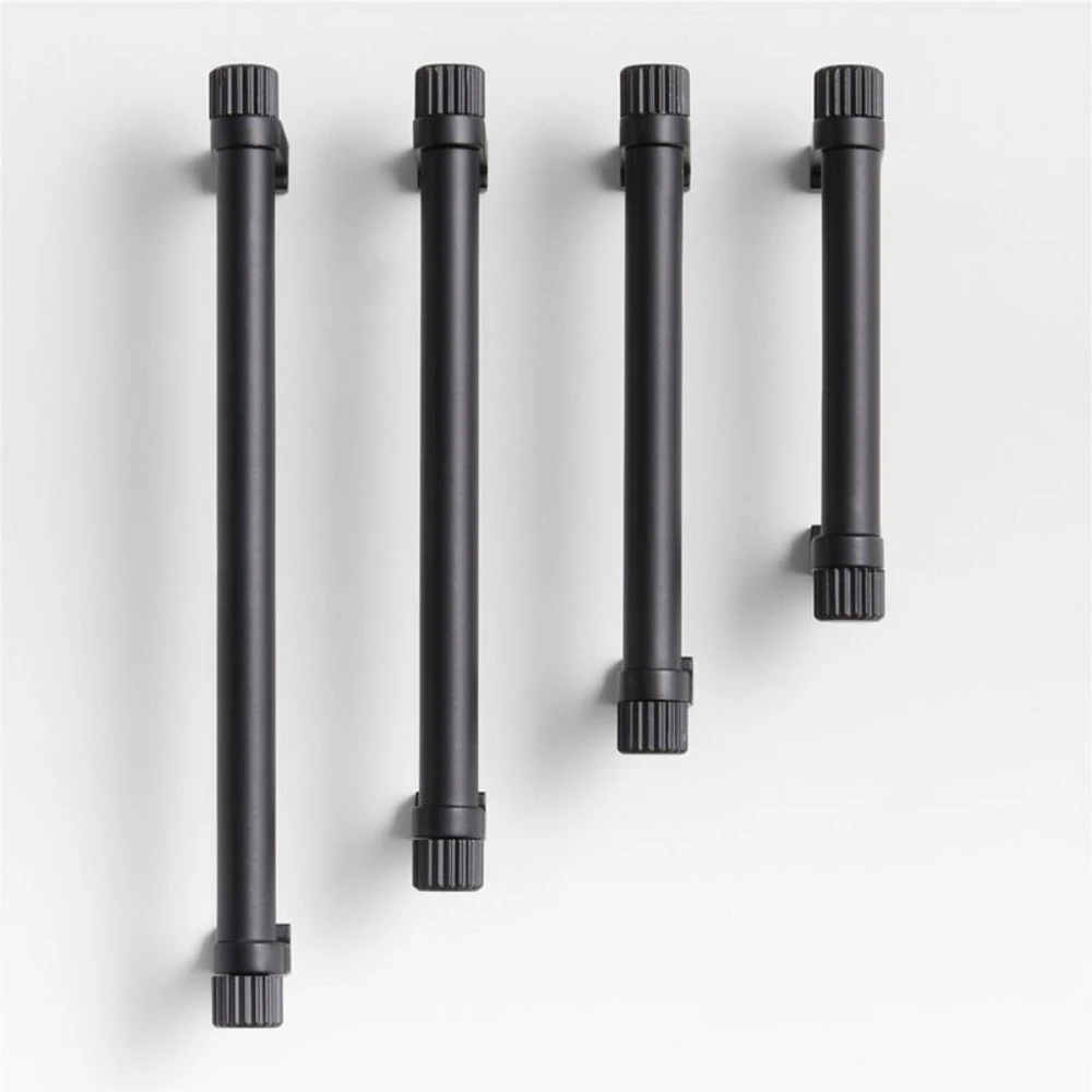 Modern 4" Fluted Matte Black Cabinet Drawer Bar Pull