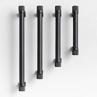 Modern 4" Fluted Matte Black Cabinet Drawer Bar Pull