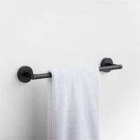 Modern Fluted Matte Black Bath Towel Bar 18"