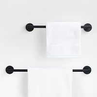Modern Fluted Matte Black Bath Towel Bar 18"