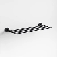 Modern Fluted Matte Black Wall-Mounted Bathroom Towel Rack