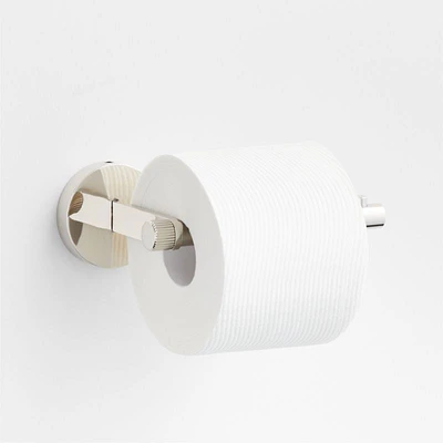 Modern Fluted Polished Chrome Wall-Mounted Toilet Paper Holder