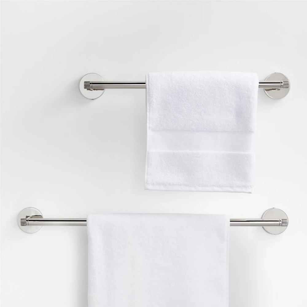 Modern Fluted Polished Chrome Bath Towel Bar 18"