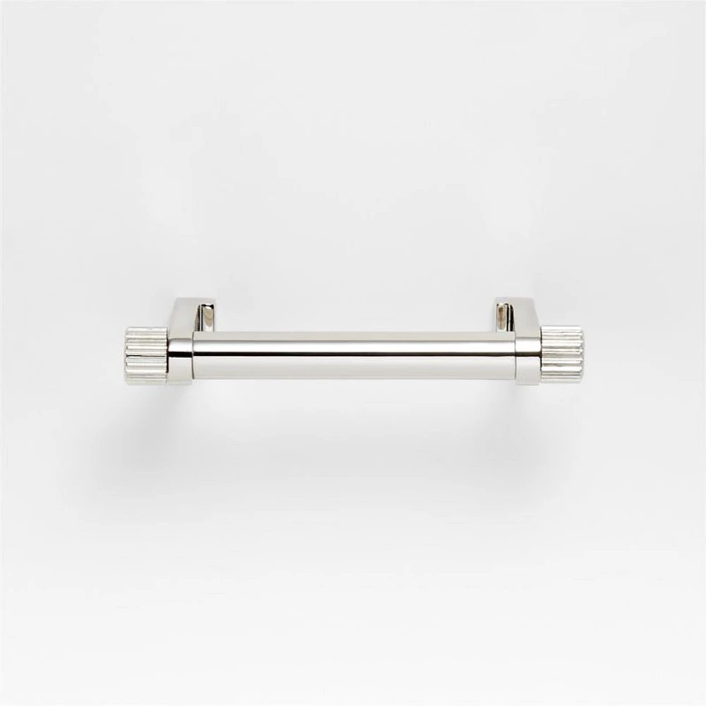 Modern 3" Fluted Polished Chrome Cabinet Drawer Bar Pull