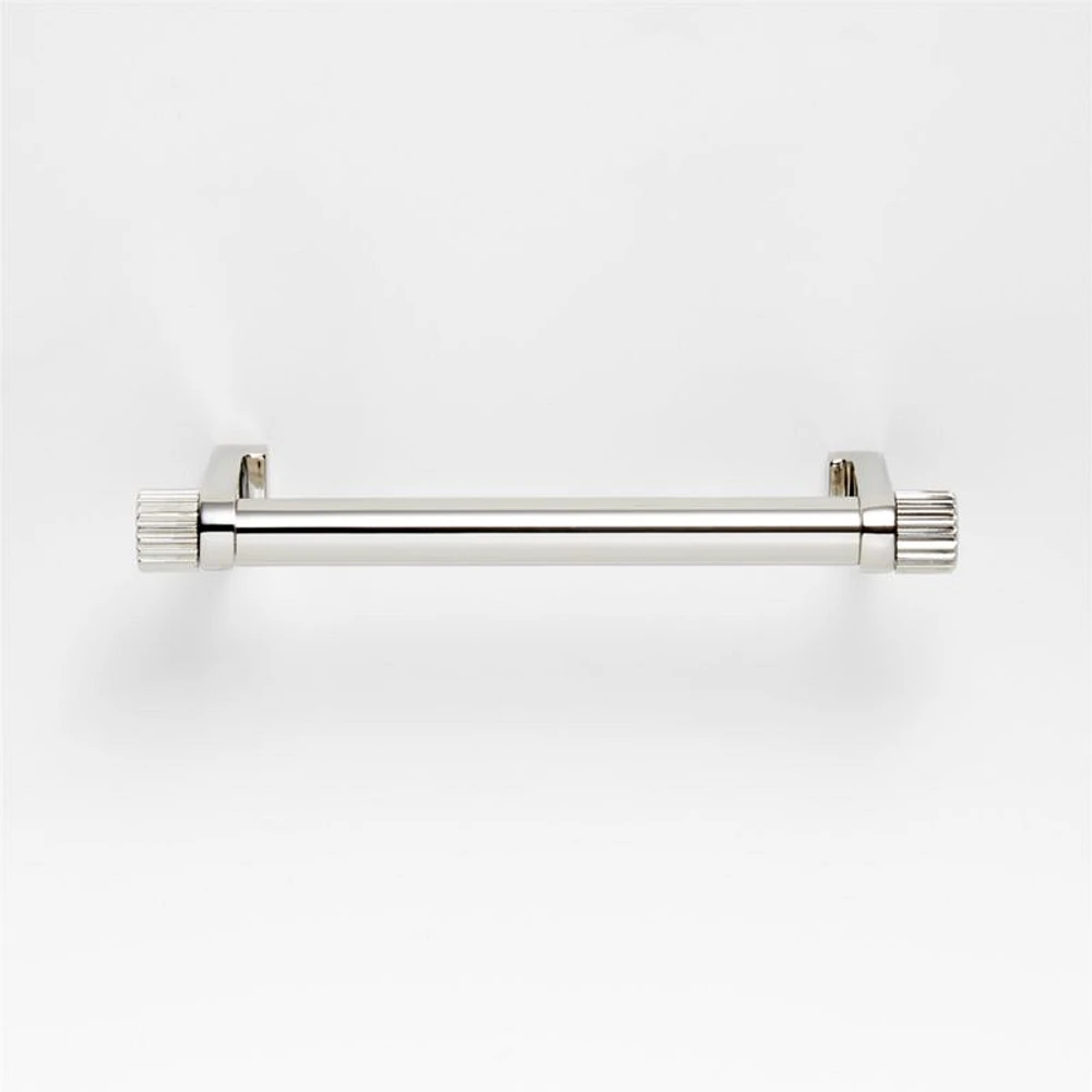 Modern 4" Fluted Polished Chrome Cabinet Drawer Bar Pull