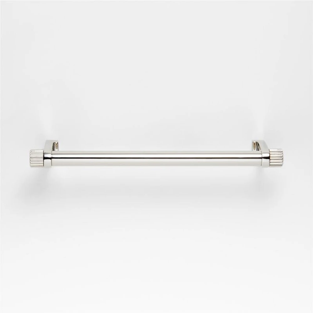 Modern 6" Fluted Polished Chrome Cabinet Drawer Bar Pull