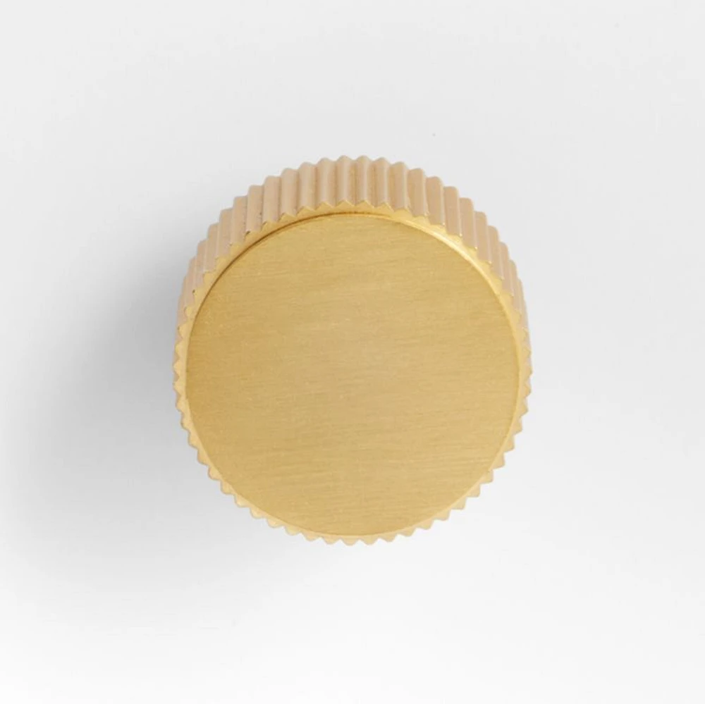 Modern Fluted Brushed Brushed Brass Cabinet Knob