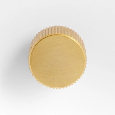 Modern Fluted Brushed Brushed Brass Cabinet Knob