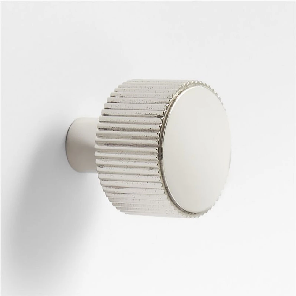 Modern Fluted Polished Chrome Cabinet Knob