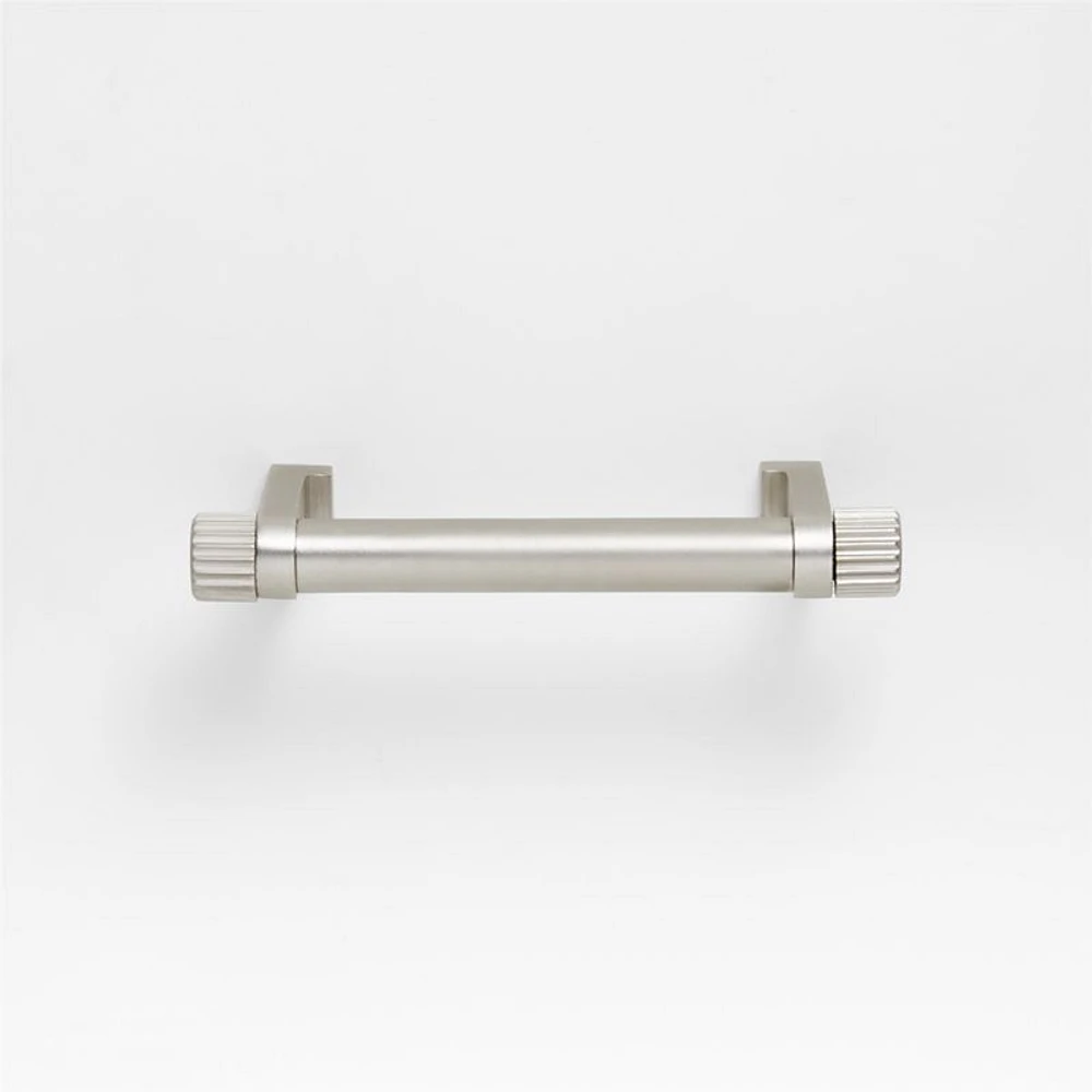 Modern 3" Fluted Brushed Nickel Cabinet Drawer Bar Pull