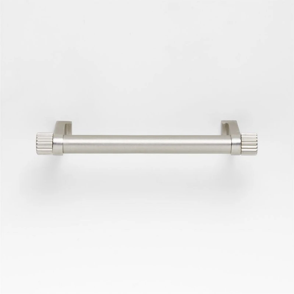Modern 4" Fluted Brushed Nickel Cabinet Drawer Bar Pull