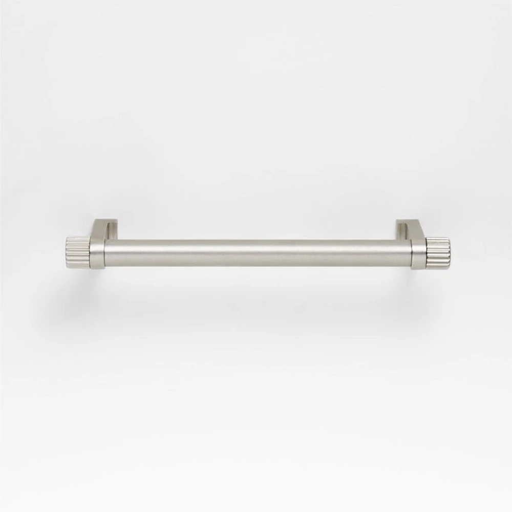 Modern 5" Fluted Brushed Nickel Cabinet Drawer Bar Pull