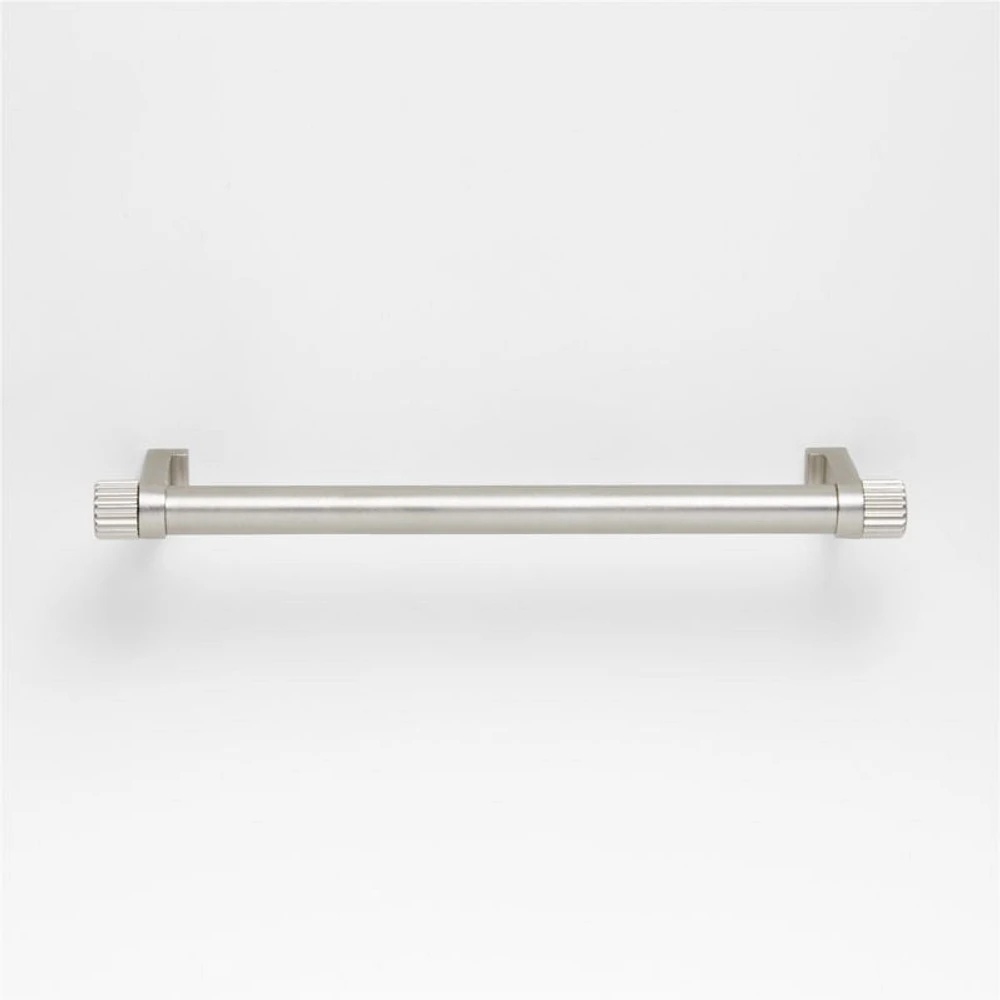 Modern 6" Fluted Brushed Nickel Cabinet Drawer Bar Pull