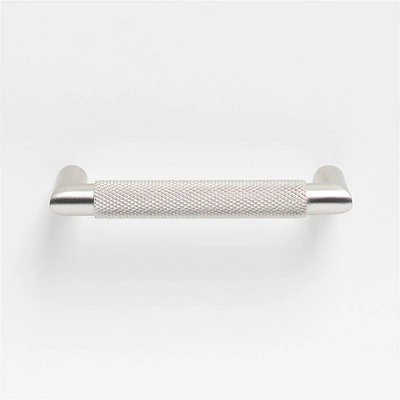 Modern Knurled 4" Brushed Nickel Cabinet Pull