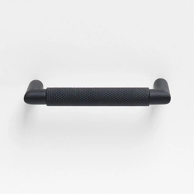 Modern Knurled 4" Matte Black Cabinet Pull