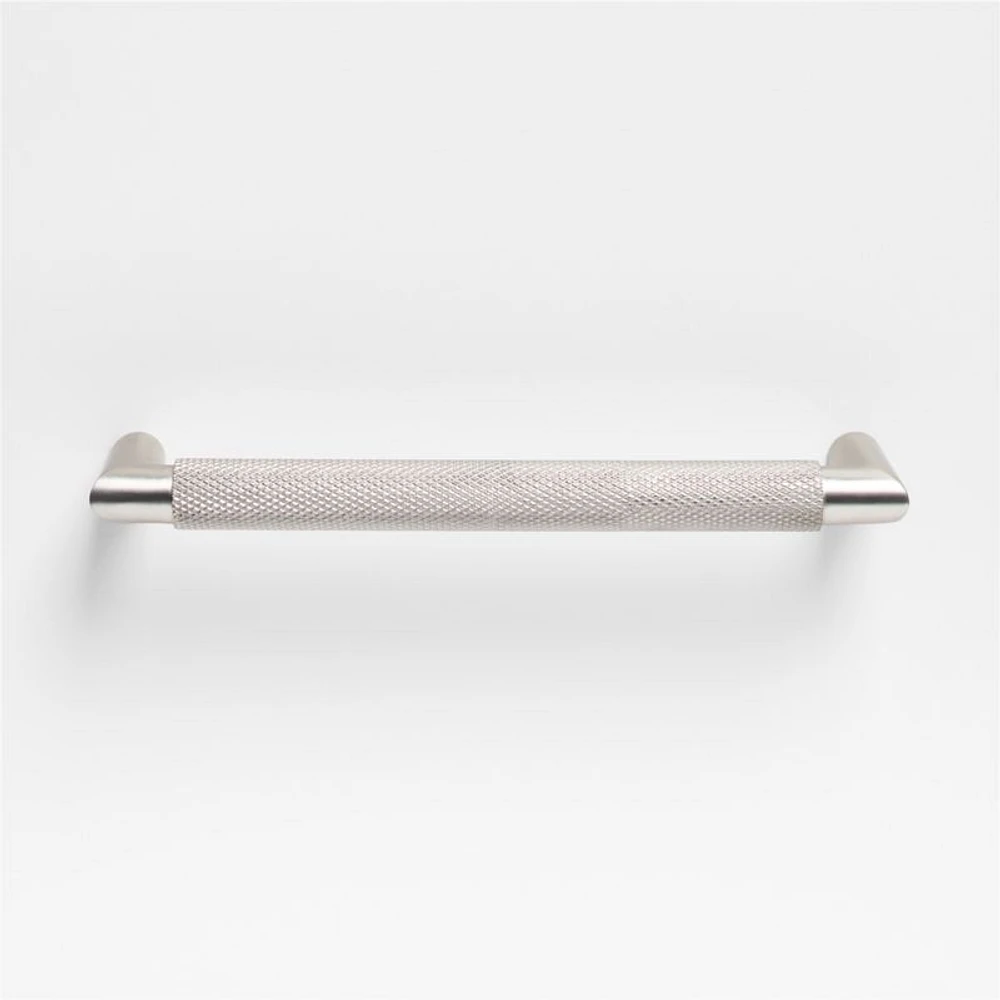 Modern Knurled 6" Brushed Nickel Cabinet Pull
