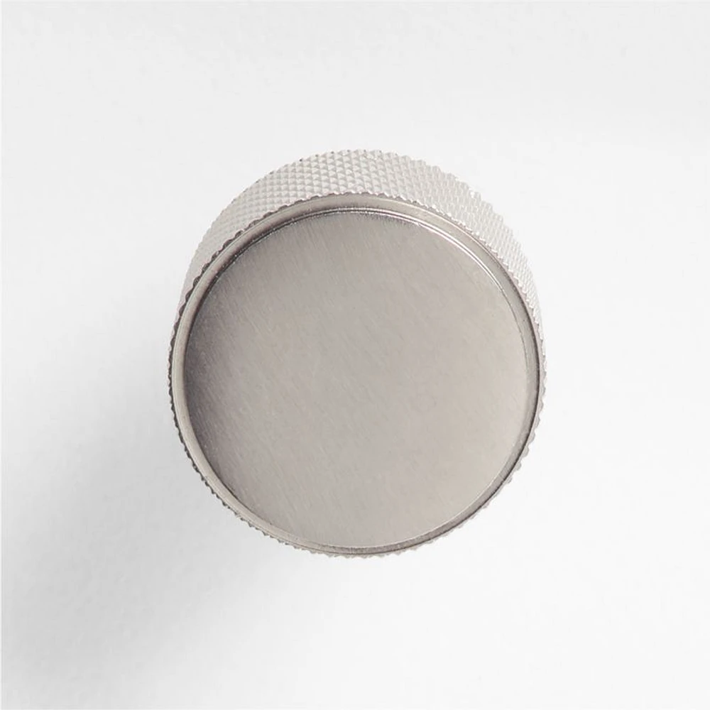 Modern Knurled Brushed Nickel Knob