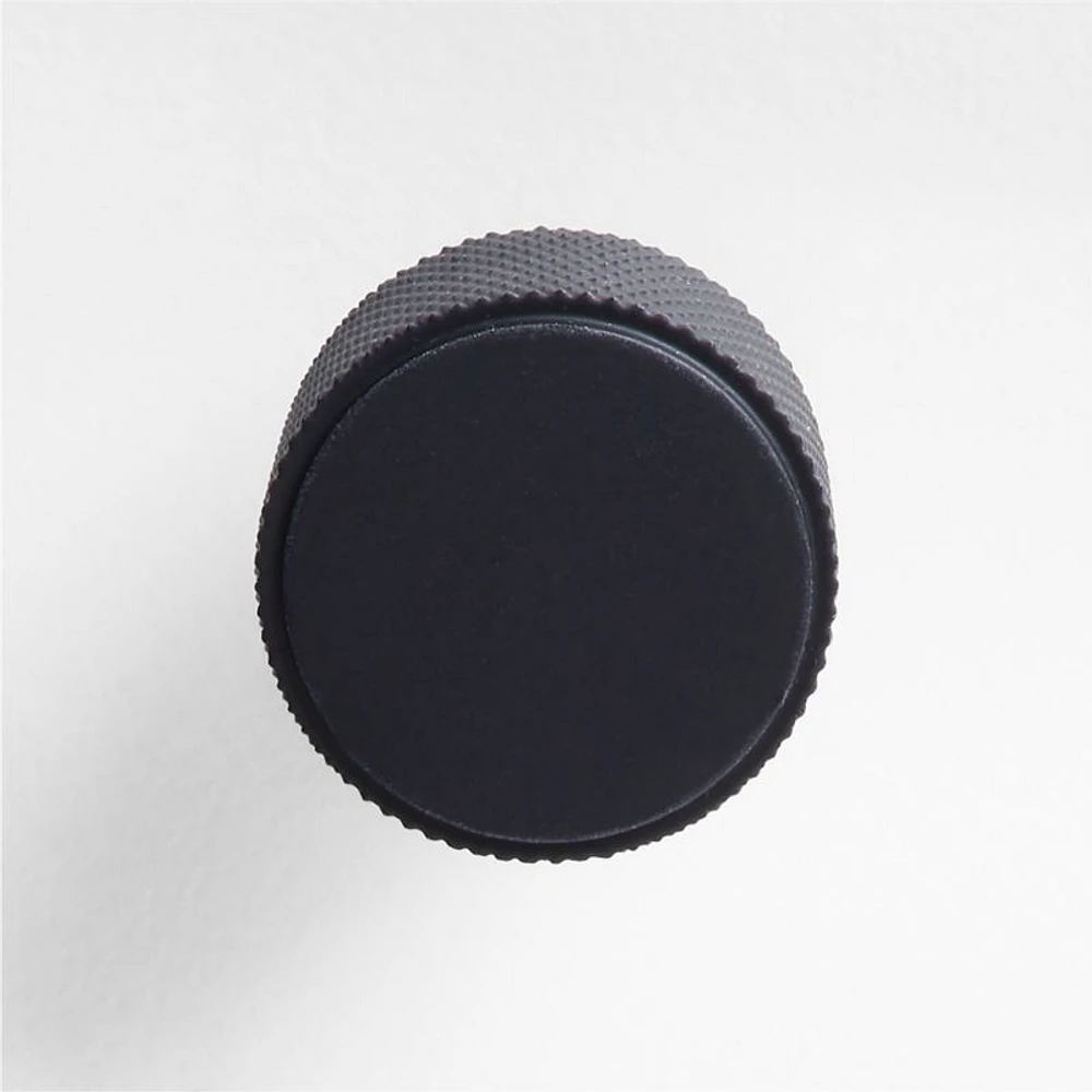 Modern Knurled Matte Black Knob