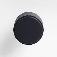 Modern Knurled Matte Black Knob