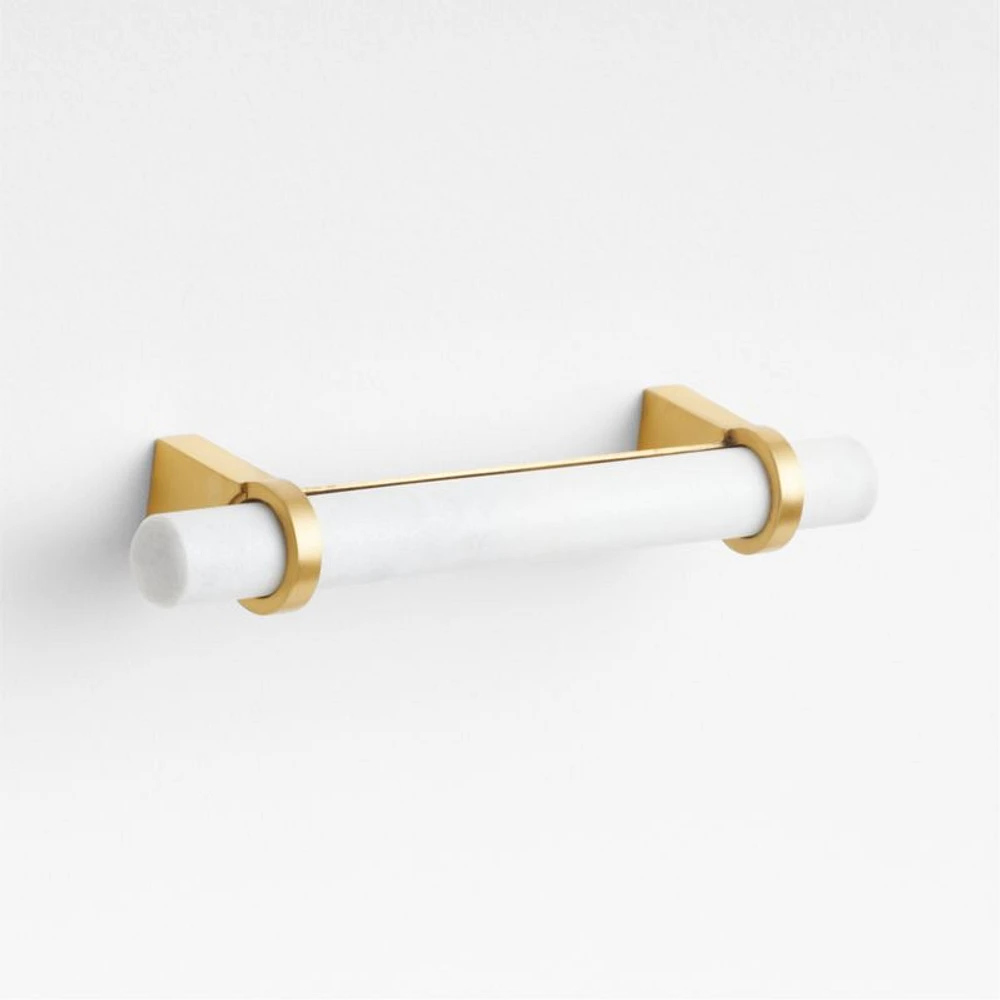 Modern Marble Brushed Brass Cabinet Drawer Bar Pull 4"