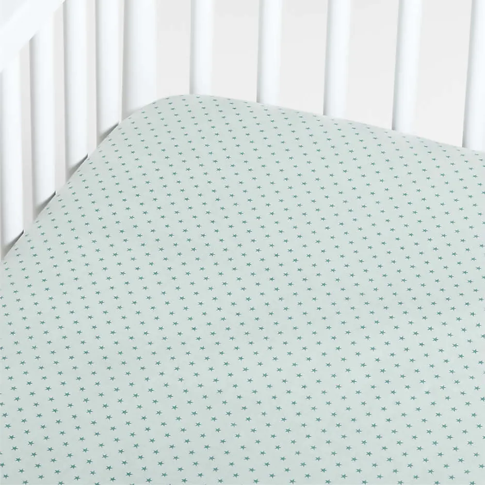 Modern Star Organic Brushed Cotton Baby Crib Fitted Sheet
