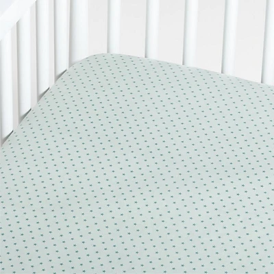 Modern Star Organic Brushed Cotton Blue Baby Crib Fitted Sheet