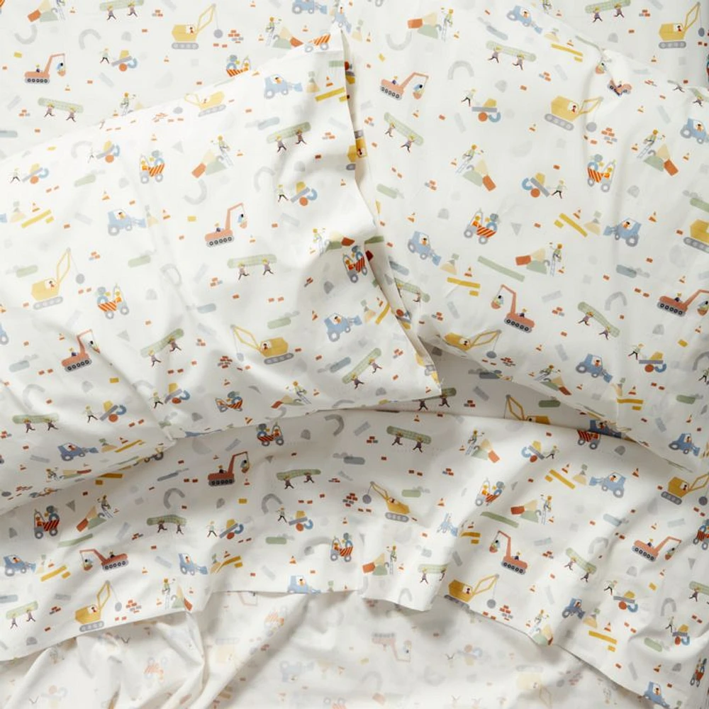 Stay Cool Modern Trucks Organic Cotton Kids Twin Sheet Set