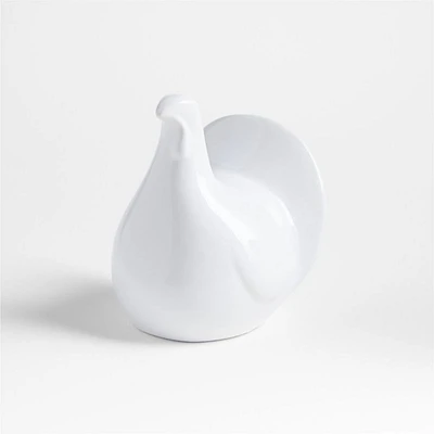 Modern White Ceramic Thanksgiving Baby Turkey Sculpture