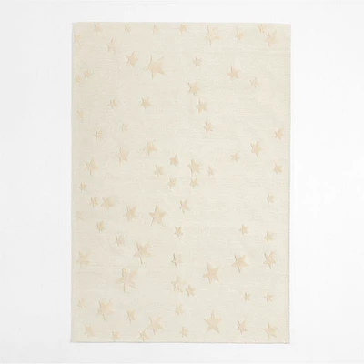 Modern Star Wool Pampas Ivory Kids Area Rug 5'x8'