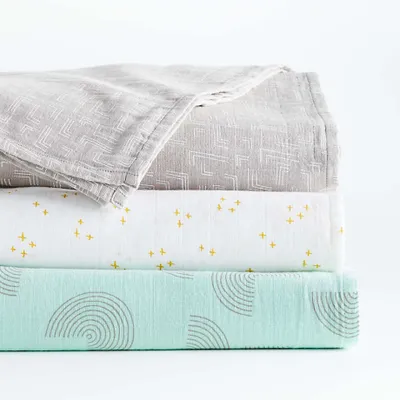 Mint Modern Organic Baby Swaddle Blankets, Set of 3