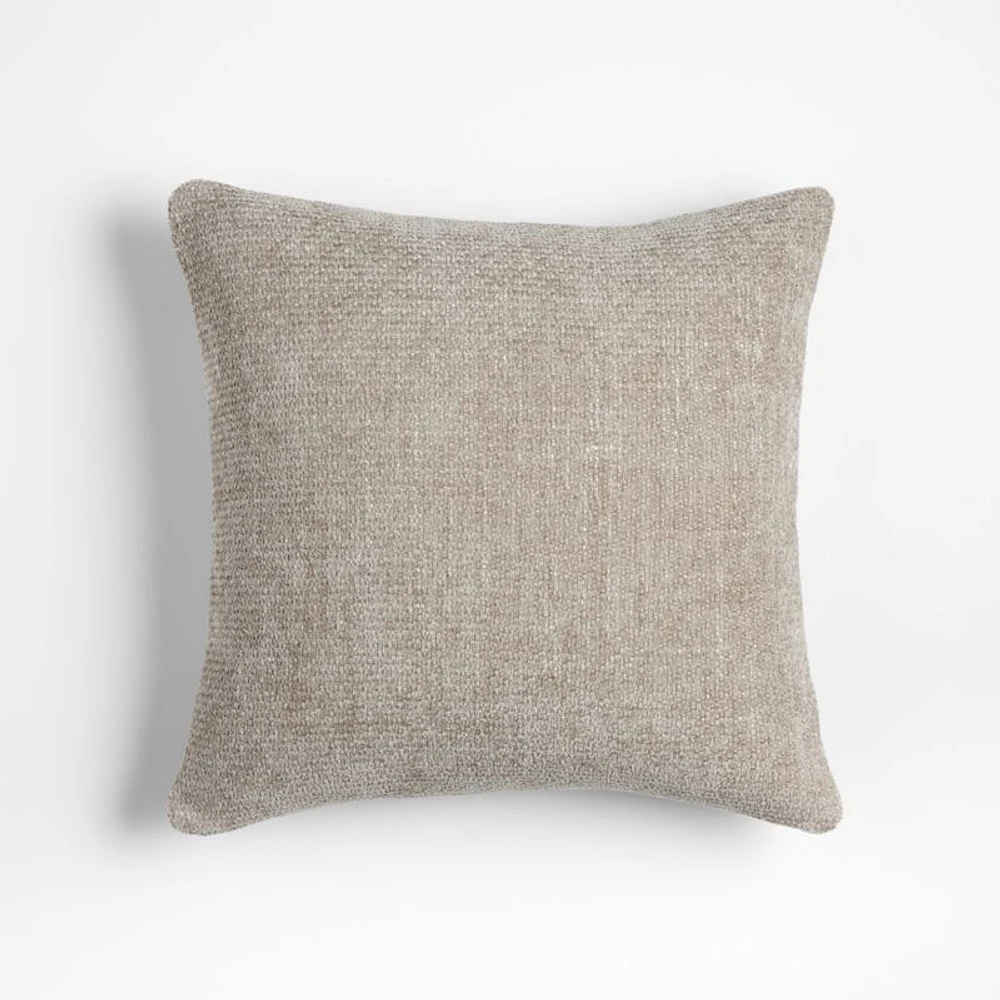 Monarch Chenille 18x18 Natural Taupe Throw Pillow Cover