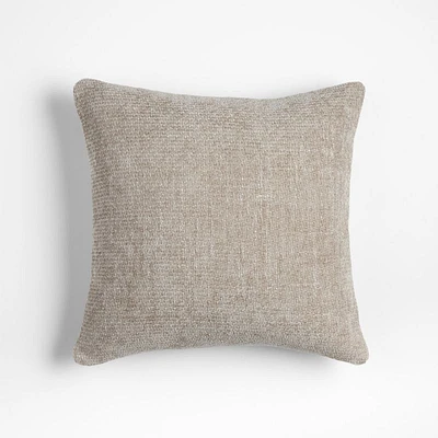 Monarch Chenille 18x18 Natural Taupe Throw Pillow Cover
