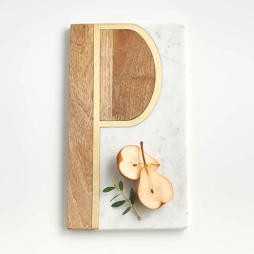 "P" Monogrammed Serving Board