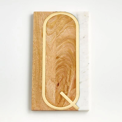 "Q" Monogrammed Serving Board