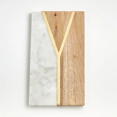 "Y" Monogrammed Serving Board