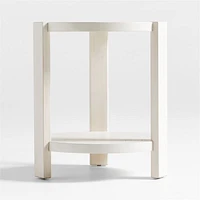 Montauk White Wood Round Nursery Side Table by Leanne Ford
