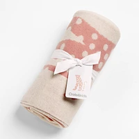 Moremi Reversible Pink Cheetah Cashmere Blend Baby Stroller Blanket