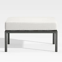 Morocco Graphite Outdoor Ottoman with White Sunbrella ® Cushion