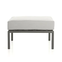 Morocco Graphite Outdoor Ottoman with White Sunbrella ® Cushion