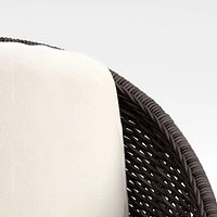 Morocco Graphite Oval Outdoor Lounge Chair with White Cushion