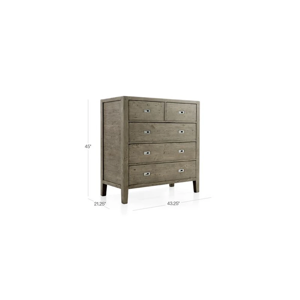 Morris Ash Grey 5-Drawer Chest