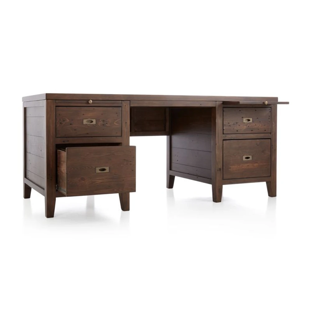 Morris 72" Chocolate Brown Executive Desk