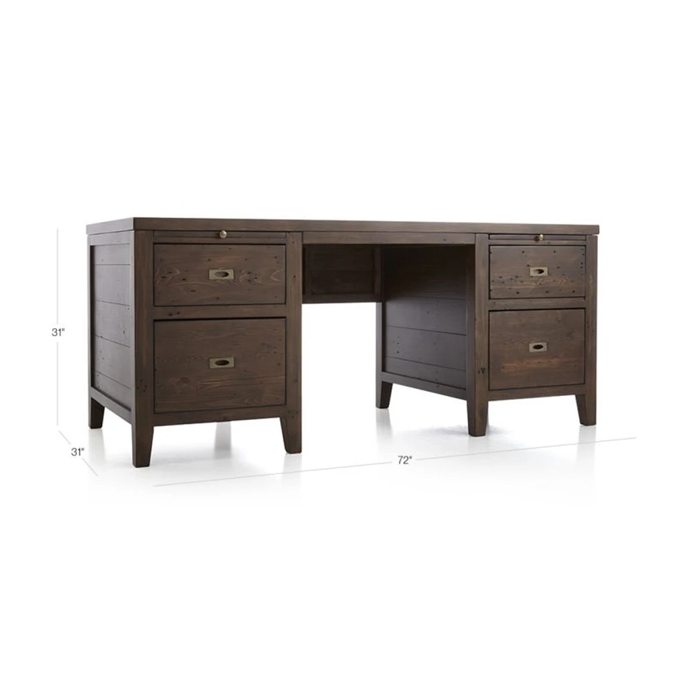 Morris 72" Chocolate Brown Executive Desk