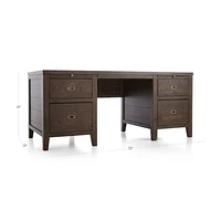 Morris 72" Chocolate Brown Executive Desk
