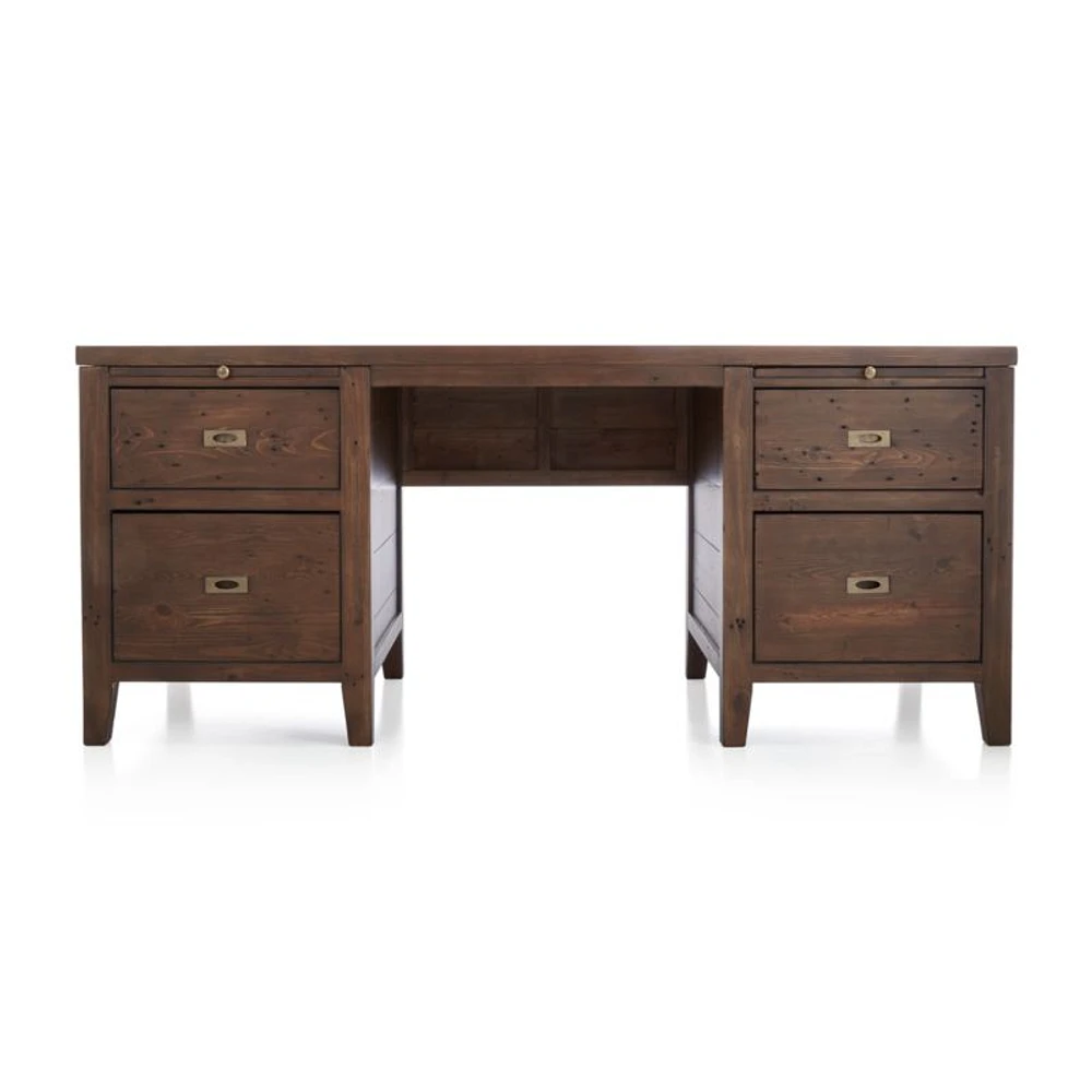 Morris 72" Chocolate Brown Executive Desk