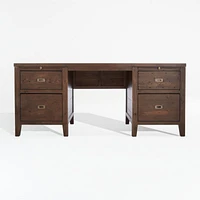 Morris 72" Chocolate Brown Executive Desk